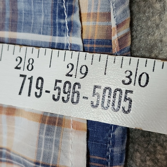 BKE VINTAGE 1967 ATHLETIC FIT PLAID ACID-WASH PEARL SNAP-BUTTON LONG-SLEEVED SHI - Picture 8 of 13